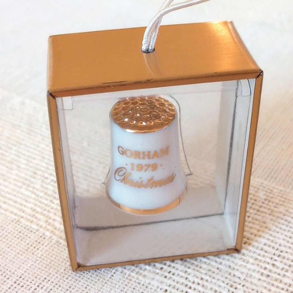 1979 Gorham Norman Rockwell Thimble Ornament New in Box